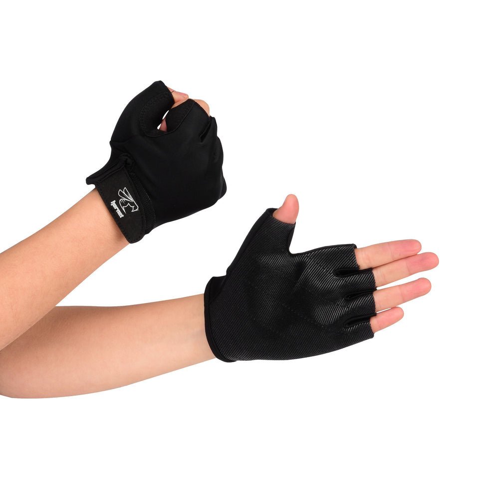 Kayak Gloves - Full Finger Black Rowing Gloves with Anti Slip Palm